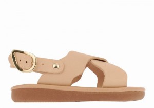 Kids' Ancient Greek Sandals Little Atokos Soft Casual Sandals Beige | MOS8766BH