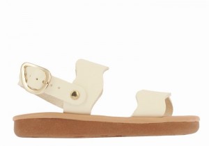 Kids' Ancient Greek Sandals Little Calamos Soft Casual Sandals White | GFM6764EF