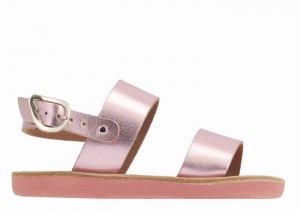 Kids' Ancient Greek Sandals Little Clio Soft Casual Sandals Pink | CMO7424DN