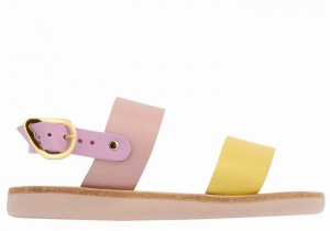 Kids' Ancient Greek Sandals Little Clio Soft Casual Sandals Yellow Pink Purple | ADQ7355SN