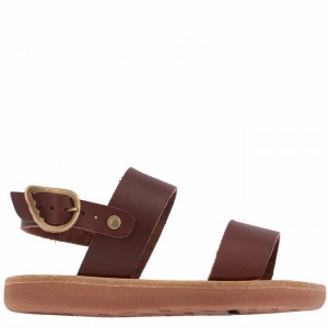 Kids' Ancient Greek Sandals Little Clio Soft Casual Sandals Coffee | OCV8619GQ