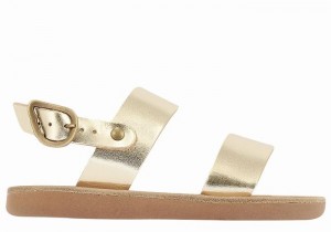 Kids' Ancient Greek Sandals Little Clio Soft Casual Sandals Gold White | URY5724BD