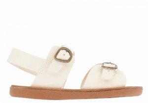 Kids' Ancient Greek Sandals Little Irini Soft Casual Sandals White | QRT149TU