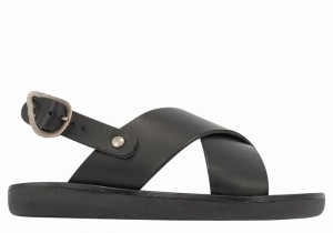 Kids' Ancient Greek Sandals Little Maria Soft Casual Sandals Black | KML290JX