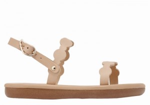 Kids' Ancient Greek Sandals Little Orion Soft Flat Sandals Beige | PLF2062ZI