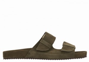 Men Ancient Greek Sandals Diogenis Slippers Dark Green | KIL1180PN