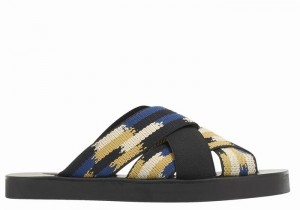 Men Ancient Greek Sandals Neoklis Slide Sandals Black Blue | DGH2510XK