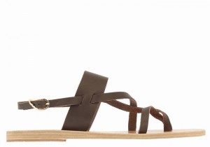 Women Ancient Greek Sandals Alethea Back-Strap Sandals Chocolate | UFL143LU