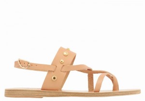 Women Ancient Greek Sandals Alethea Bee Back-Strap Sandals Beige | YYX6342PI