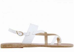 Women Ancient Greek Sandals Alethea Leather Back-Strap Sandals White | XSF8370MP