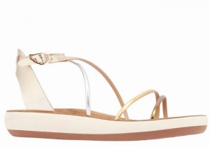 Women Ancient Greek Sandals Anastasia Comfort Ankle Strap Sandals White | TDL1153YW