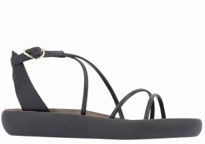 Women Ancient Greek Sandals Anastasia Comfort Ankle Strap Sandals Black | DVG1173IK