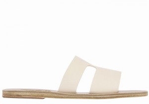 Women Ancient Greek Sandals Apteros Slide Sandals White | IVO2811DI