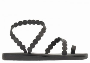 Women Ancient Greek Sandals Aura Toe-Post Sandals Black | XYS2354IY