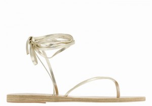 Women Ancient Greek Sandals Celia Gladiator Sandals Gold White | KBD3139YW