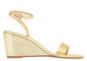 Women Ancient Greek Sandals Chrismos Wedge Sandals Gold | GNF941VJ