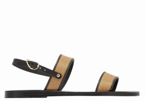 Women Ancient Greek Sandals Clio Casual Sandals Brown Black | MCC5456YL