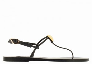 Women Ancient Greek Sandals Dimitra Flip Flop Back-Strap Sandals Black | ELL1023LN