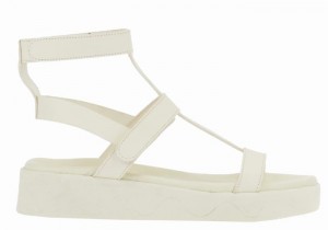 Women Ancient Greek Sandals Efrosini Leather Platform Sandals White | CLI977UN