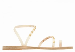 Women Ancient Greek Sandals Eleftheria Bee Toe-Post Sandals White | FXF2090IH