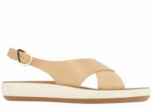 Women Ancient Greek Sandals Maria Comfort Platform Sandals Beige | NWZ7477VK