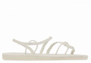 Women Ancient Greek Sandals Maya Braided Sandals White | UWZ8965YS