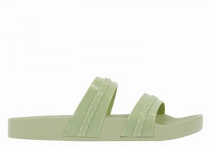 Women Ancient Greek Sandals Meli Slide Sandals Green | LKT8128GG