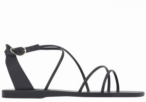 Women Ancient Greek Sandals Meloivia Ankle Strap Sandals Black | QMZ823IE