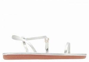 Women Ancient Greek Sandals Niove Back-Strap Sandals Silver | TEA68KS