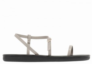 Women Ancient Greek Sandals Niove Back-Strap Sandals Grey Brown | SZX211GS