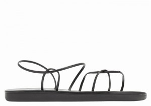 Women Ancient Greek Sandals Proorismos Back-Strap Sandals Black | EQM8651VC