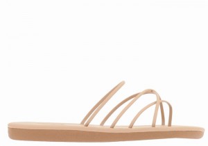 Women Ancient Greek Sandals Pu Slide Sandals Beige | UXI4914NV