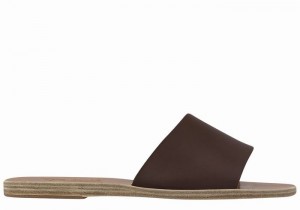 Women Ancient Greek Sandals Taygete Slide Sandals Coffee | OFE639VN