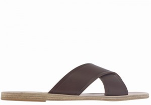 Women Ancient Greek Sandals Thais Slide Sandals Coffee | XNB4119RK