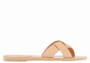 Women Ancient Greek Sandals Whitney Slide Sandals Beige | XZZ6297BA