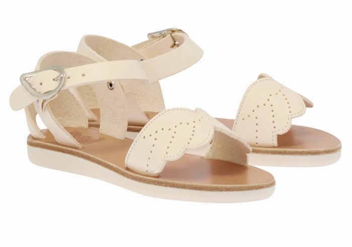 Kids' Ancient Greek Sandals Little Andromeda Soft Casual Sandals White | AWO863CJ