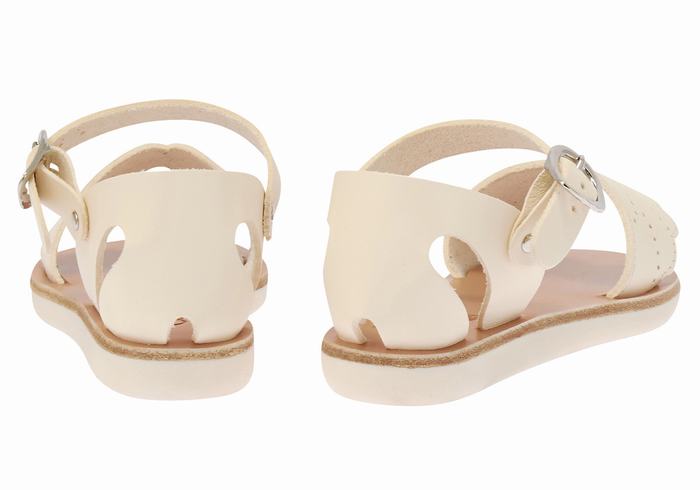 Kids' Ancient Greek Sandals Little Andromeda Soft Casual Sandals White | AWO863CJ