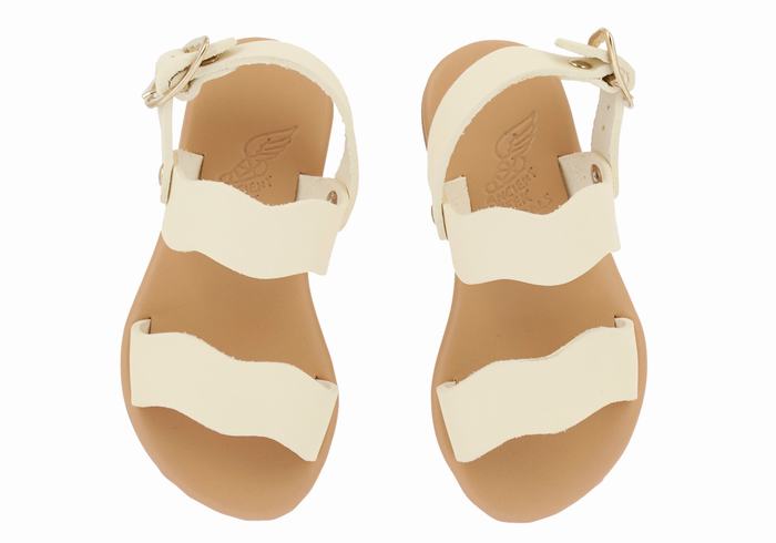 Kids' Ancient Greek Sandals Little Calamos Soft Casual Sandals White | GFM6764EF