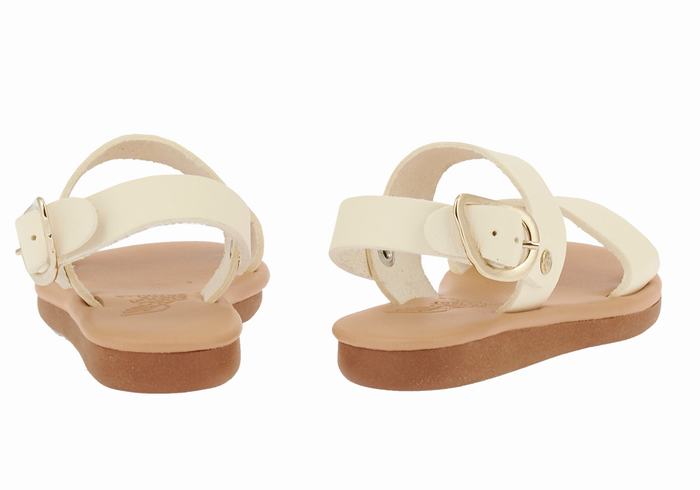 Kids' Ancient Greek Sandals Little Calamos Soft Casual Sandals White | GFM6764EF