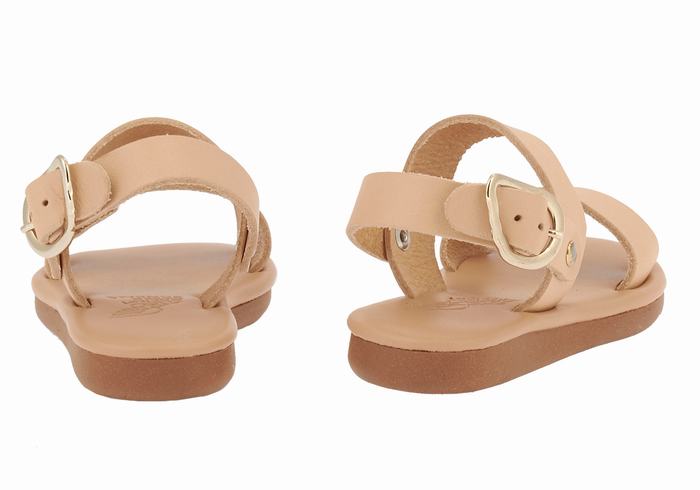 Kids' Ancient Greek Sandals Little Calamos Soft Casual Sandals Beige | CBO9420OH