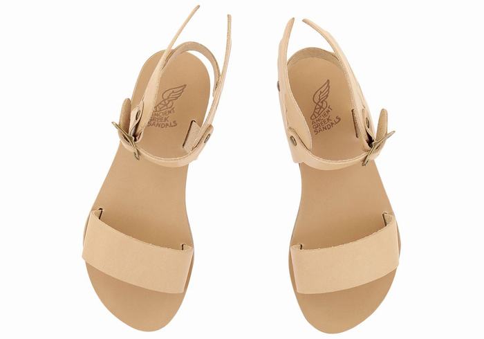 Kids' Ancient Greek Sandals Little Ikaria Soft Casual Sandals Beige | JZY3947ZU