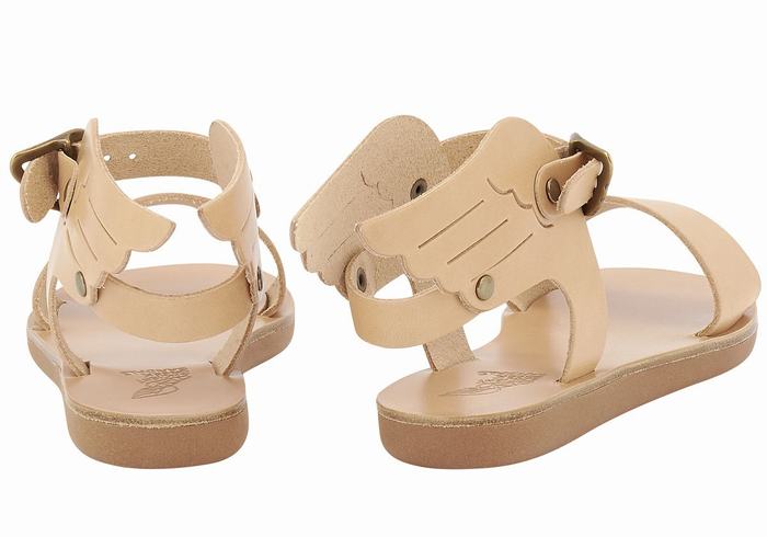 Kids' Ancient Greek Sandals Little Ikaria Soft Casual Sandals Beige | JZY3947ZU