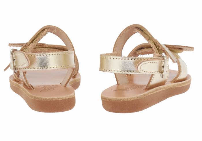 Kids' Ancient Greek Sandals Little Iliada Soft Casual Sandals Gold White | OLX8288SG