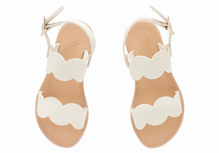 Kids' Ancient Greek Sandals Little Koxili Soft Flat Sandals White | GCS3643GL