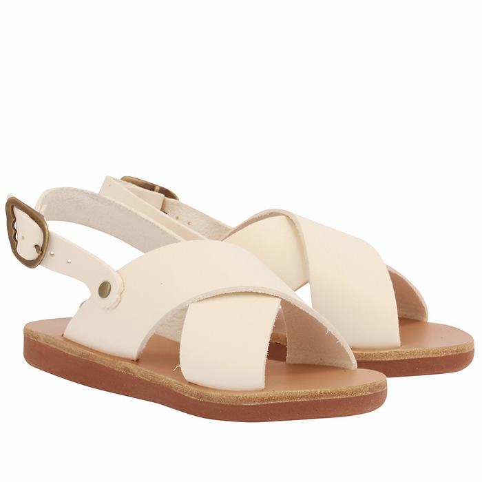 Kids' Ancient Greek Sandals Little Maria Soft Casual Sandals White | EJN3883KA