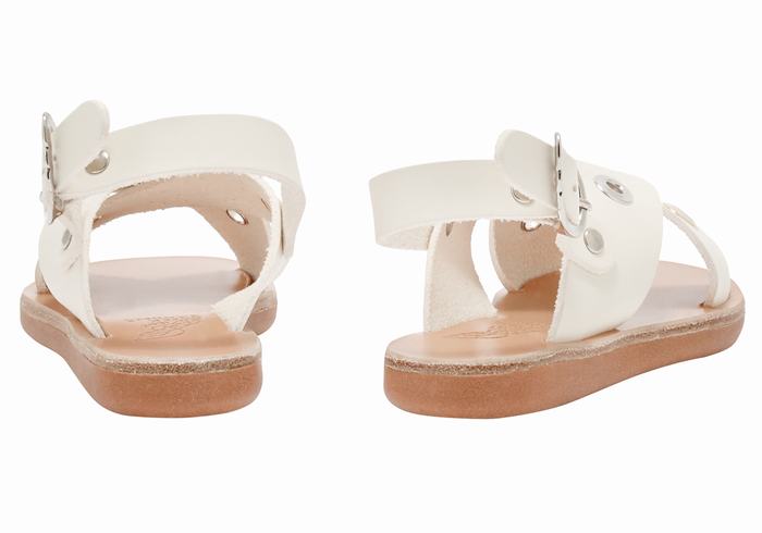 Kids' Ancient Greek Sandals Little Maria Eyelets Soft Casual Sandals White | FKD953JV