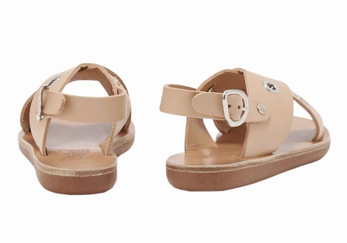 Kids' Ancient Greek Sandals Little Maria Eyelets Soft Casual Sandals Beige | KTU1625HX