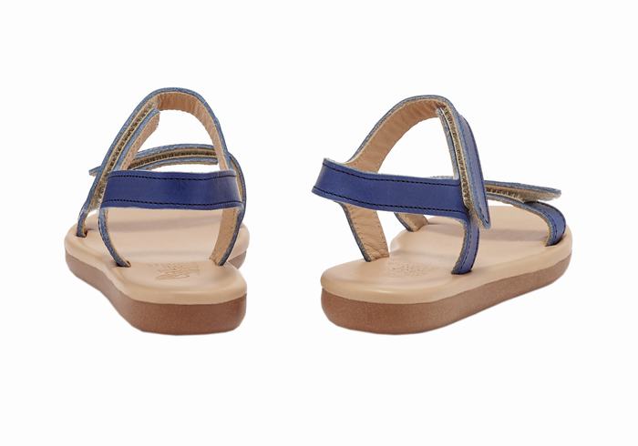 Kids' Ancient Greek Sandals Little Poros Soft Casual Sandals Dark Blue | QPU5793GP