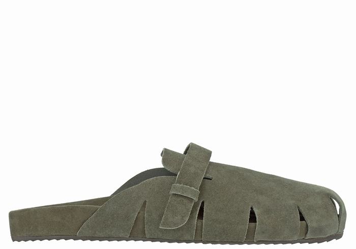 Men Ancient Greek Sandals Atlas Slippers Dark Green | NGS6384XE