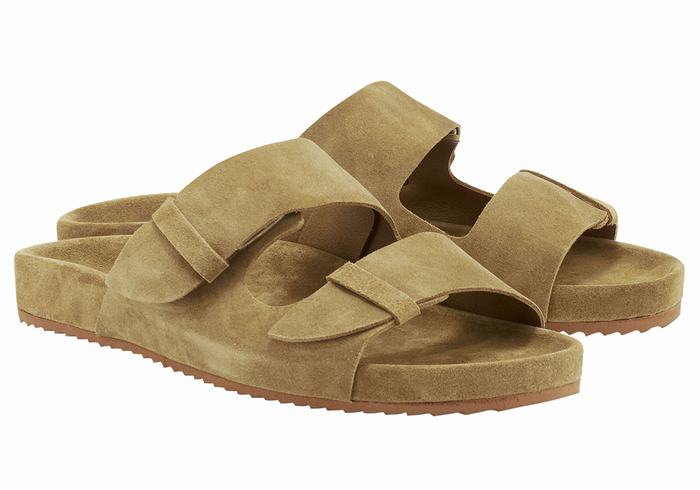 Men Ancient Greek Sandals Diogenis Slippers Green | WSR10015JT